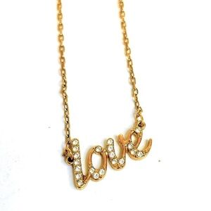 SWAROVSKI Love Script Gold Necklace